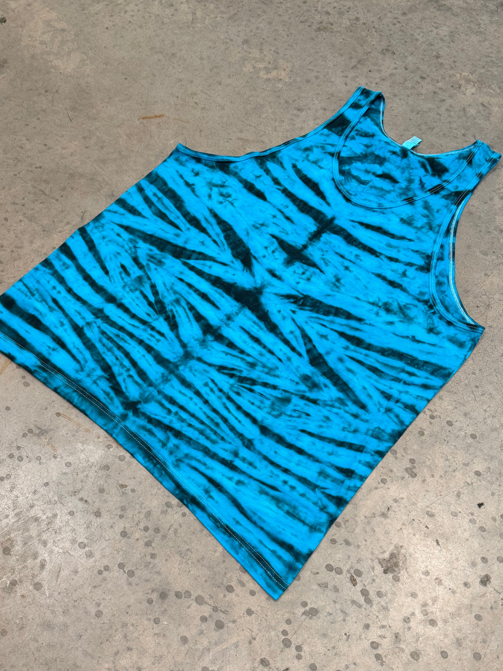 Turquoise Animal Print - Tie Dye Tank Top