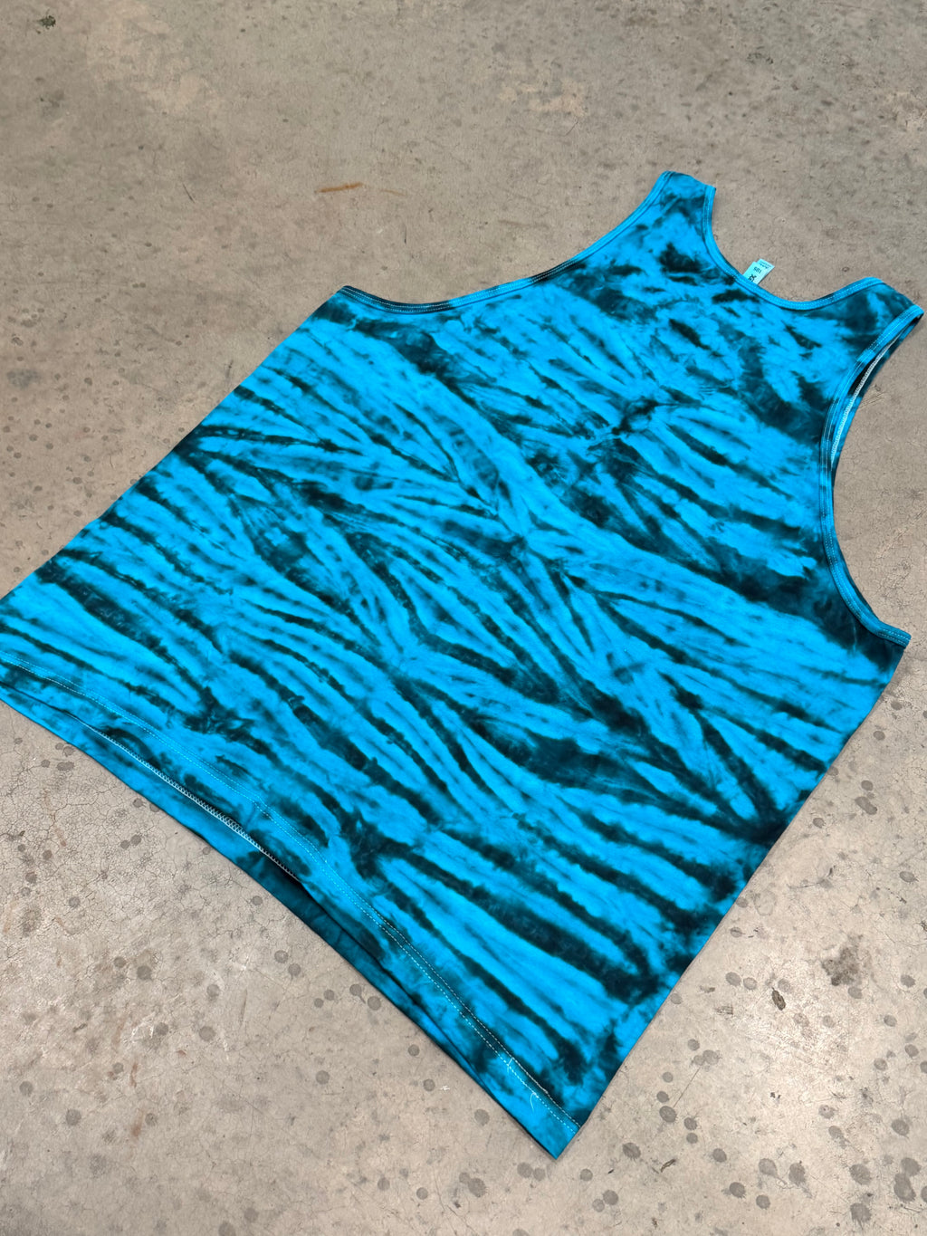 Turquoise Animal Print - Tie Dye Tank Top