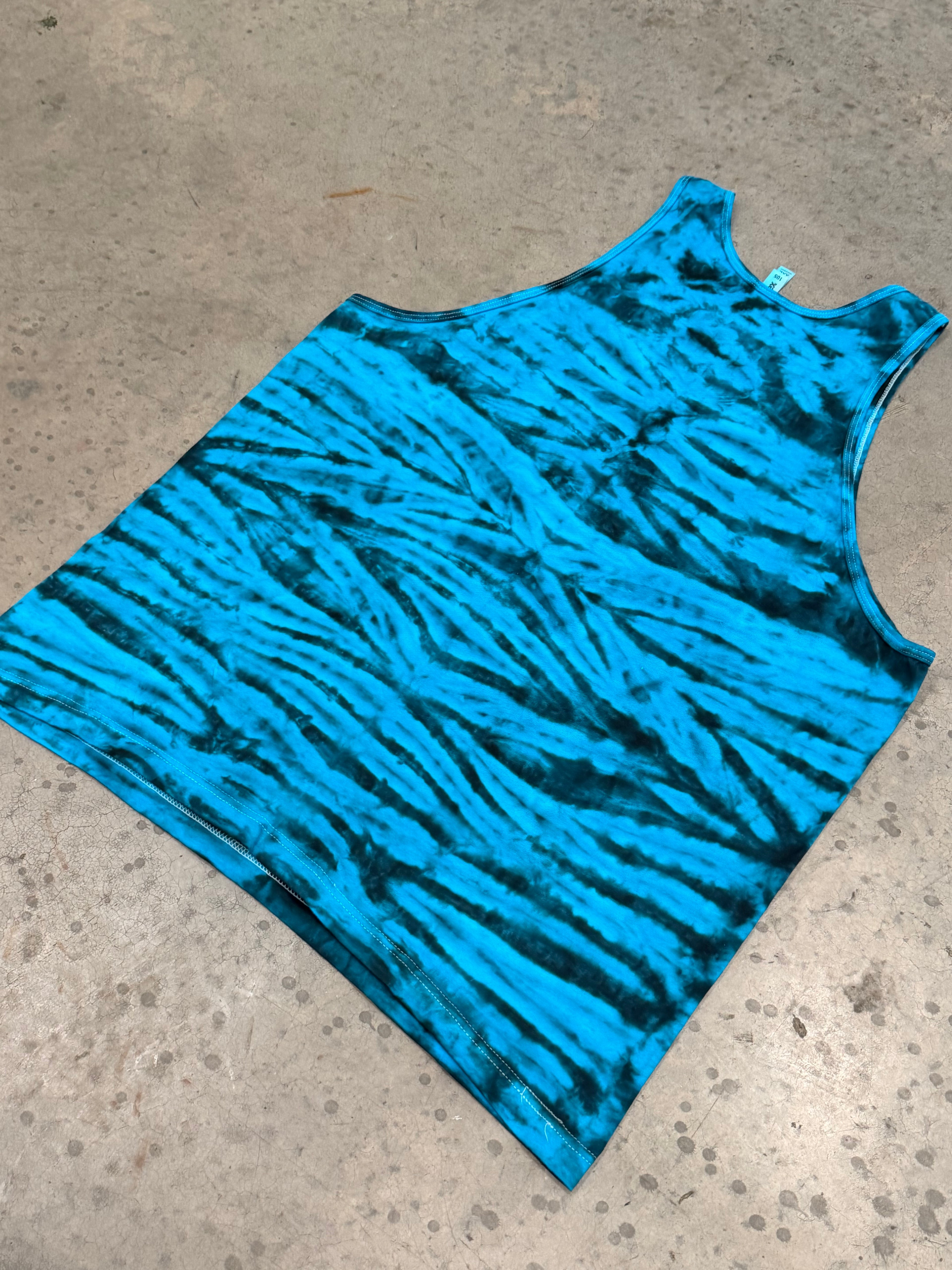 Turquoise Animal Print - Tie Dye Tank Top
