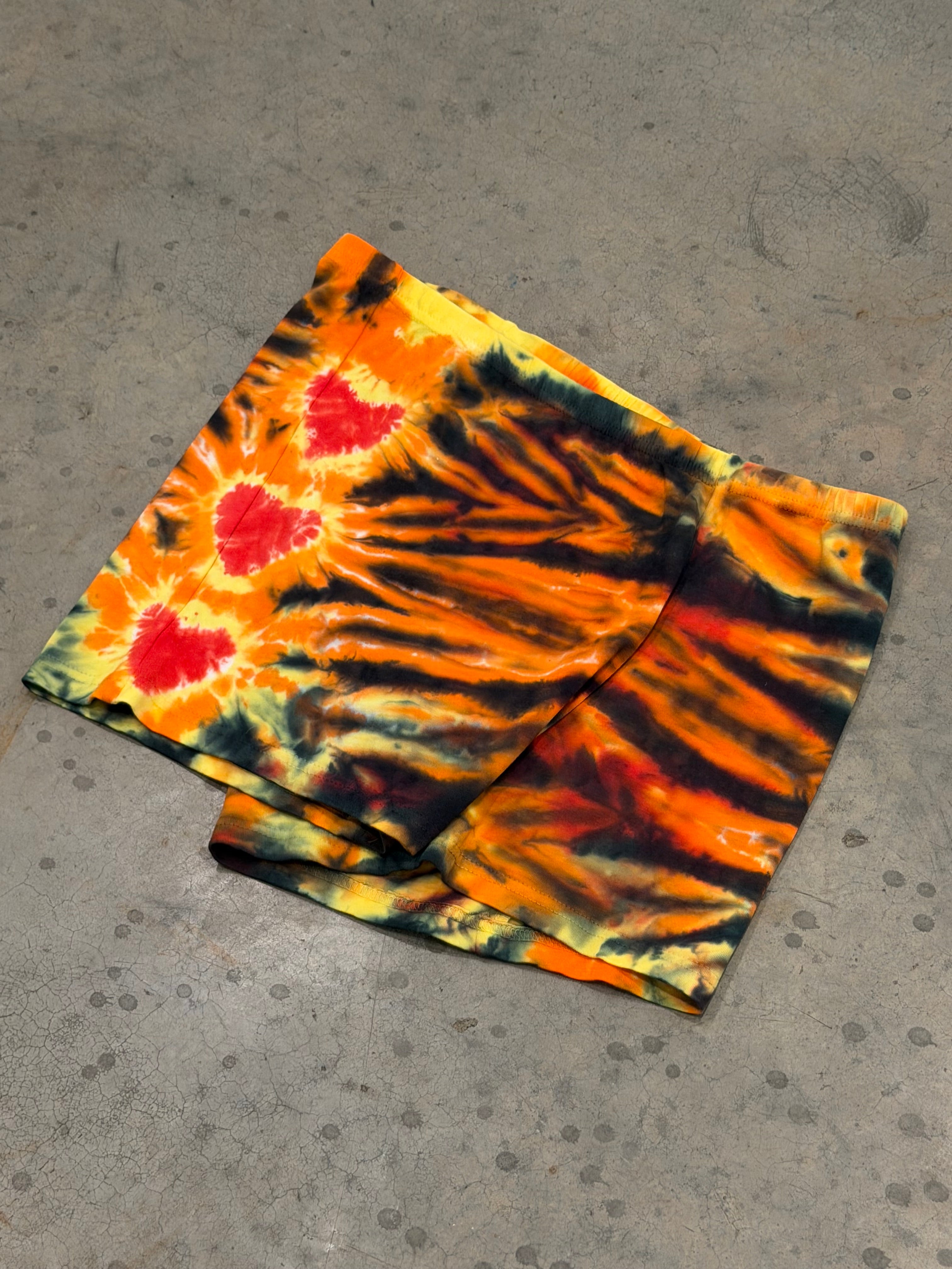 Tiger Hearts Midrise Booty Shorts - Hand Dyed
