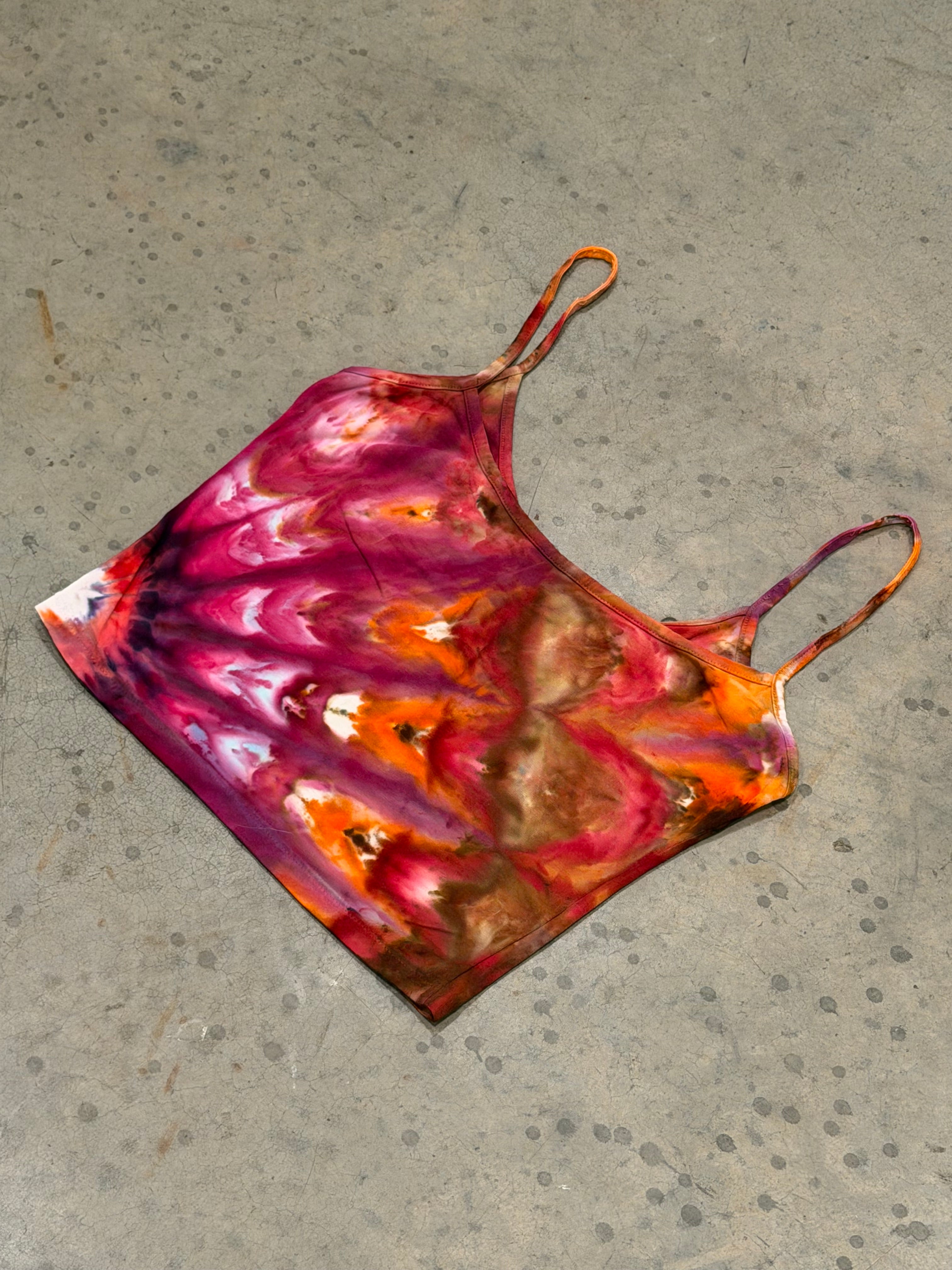 Flame Burst Crop Tank – Magenta & Orange