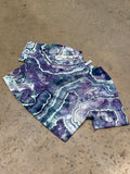 Ice Dye Crop Top Tee - Blue grey green