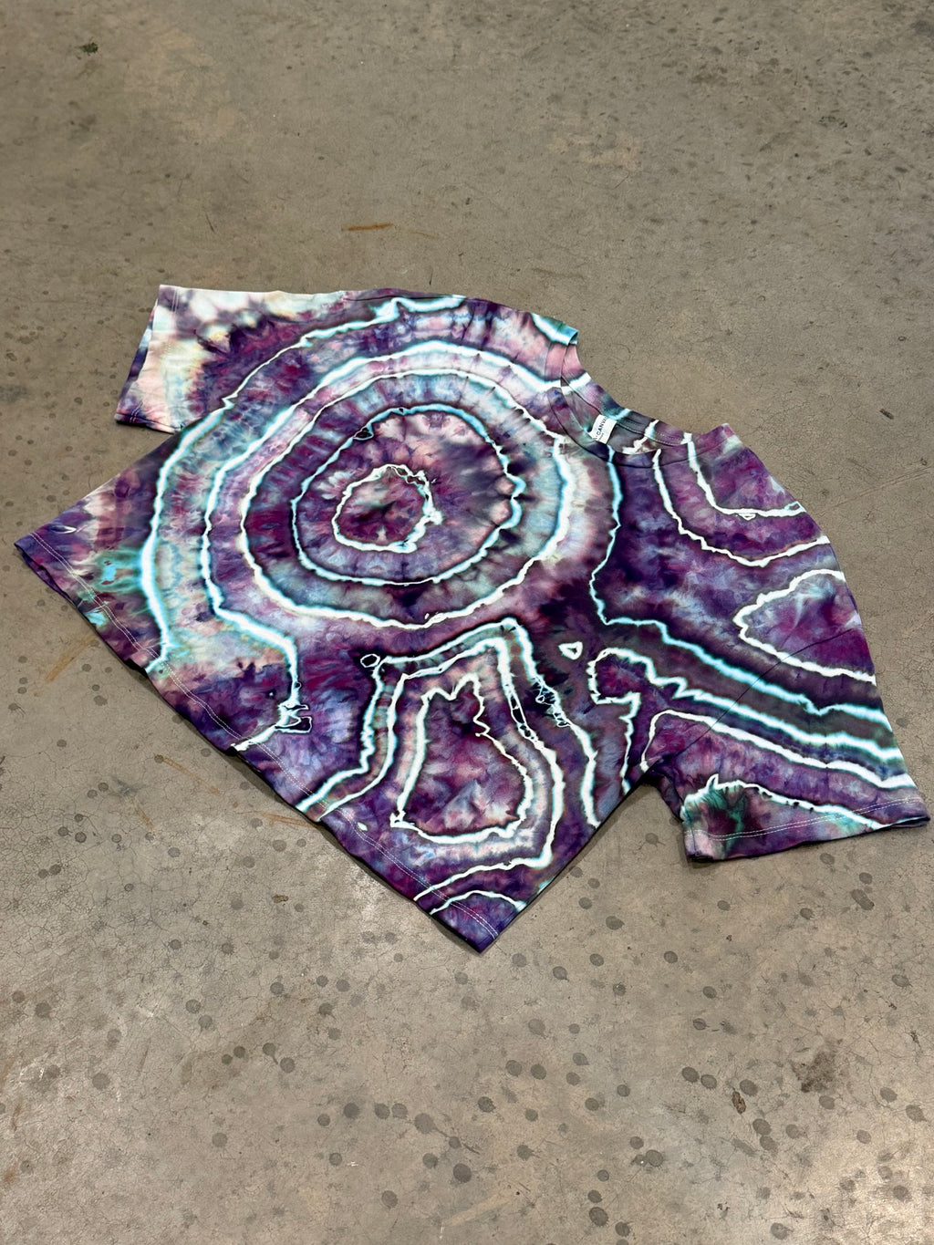 Ice Dye Crop Top Tee - Amethyst & Jade Geode