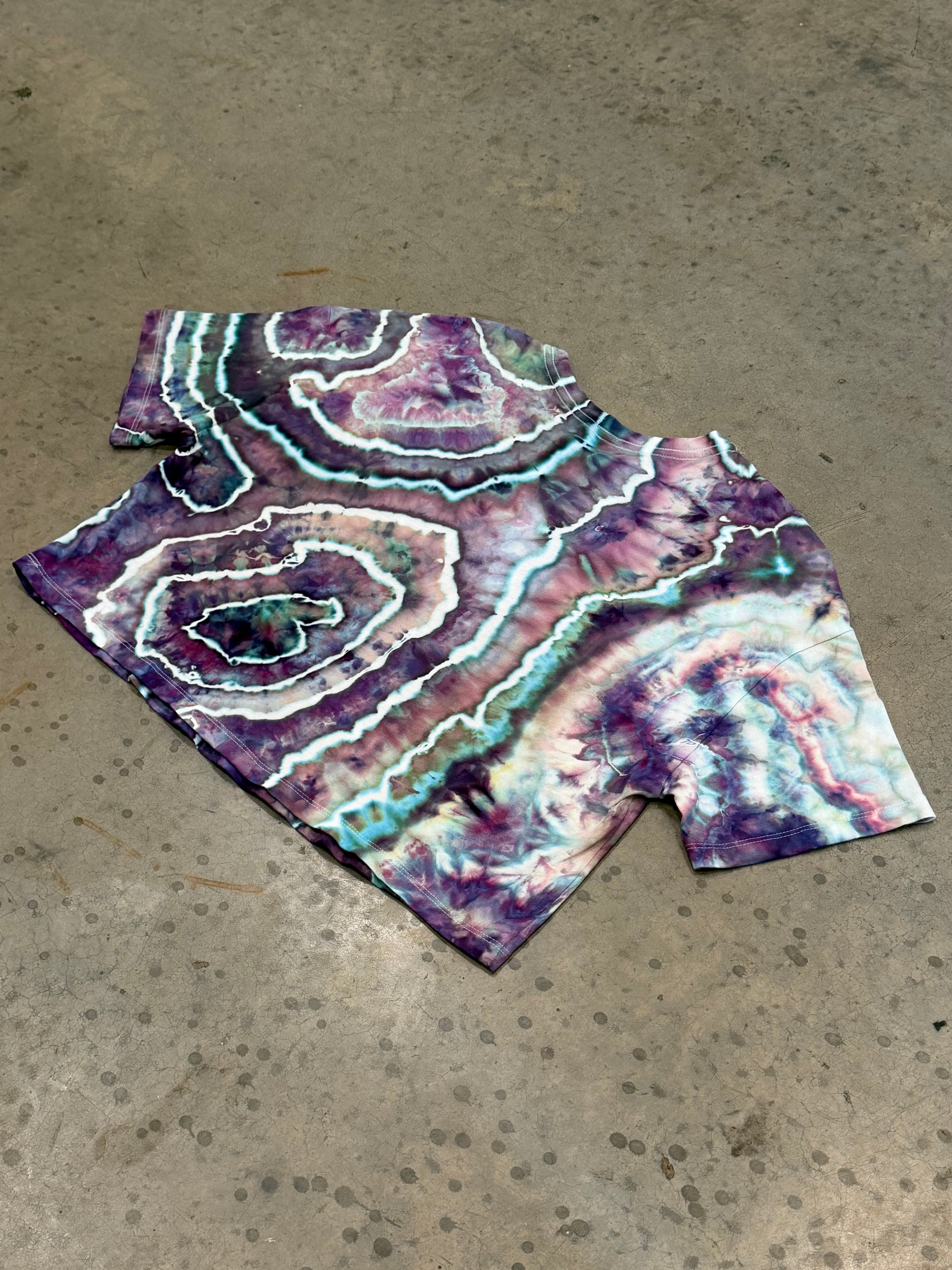 Ice Dye Crop Top Tee - Amethyst & Jade Geode